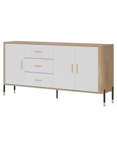 DANTE DT07 DĄB CREMONA T/BIAŁY MAT KOMODA KPL