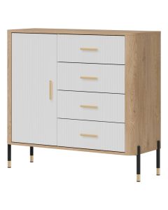 DANTE DT08 DĄB CREMONA T/BIAŁY MAT KOMODA KPL