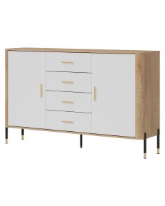 DANTE DT09 DĄB CREMONA T/BIAŁY MAT KOMODA KPL