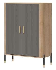 DANTE DT11 DĄB CREMONA T/SZARY MAT SZAFKA KPL