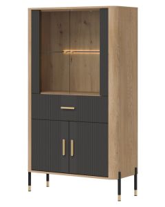 DANTE DT12 DĄB CREMONA T/ANTRACYT MAT WITRYNA KPL