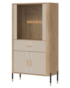 DANTE DT12 DĄB CREMONA T/KASZMIR MAT WITRYNA KPL