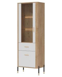 DANTE DT13 DĄB CR. T/BIAŁY MAT WITRYNA LP KPL