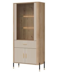 DANTE DT14 DĄB CREMONA T/KASZMIR MAT WITRYNA KPL