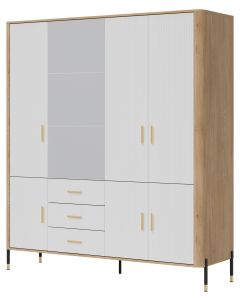 DANTE DT17 DĄB CREMONA T/BIAŁY MAT SZAFA 3D KPL