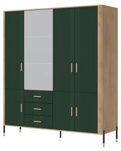 DANTE DT17 DĄB CREMONA T/ZIELONY MAT SZAFA 3D KPL