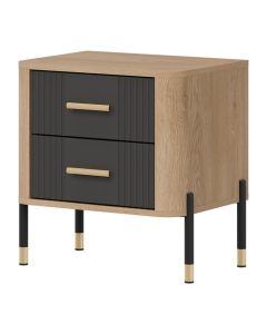 DANTE DT21 DĄB CR. T/ANTRACYT MAT SZAFKA NOCNA KPL