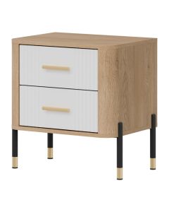 DANTE DT21 DĄB CR. T/BIAŁY MAT SZAFKA NOCNA KPL