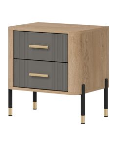 DANTE DT21 DĄB CR. T/SZARY MAT SZAFKA NOCNA KPL