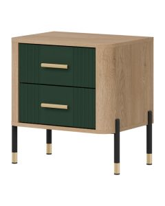 DANTE DT21 DĄB CR. T/ZIELONY MAT SZAFKA NOCNA KPL