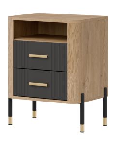 DANTE DT22 DĄB CR. T/ANTRACYT MAT SZAFKA NOCNA KPL