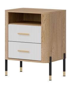 DANTE DT22 DĄB CR. T/BIAŁY MAT SZAFKA NOCNA KPL