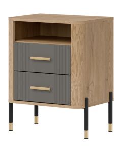 DANTE DT22 DĄB CR. T/SZARY MAT SZAFKA NOCNA KPL
