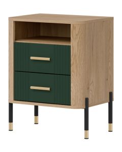 DANTE DT22 DĄB CR. T/ZIELONY MAT SZAFKA NOCNA KPL