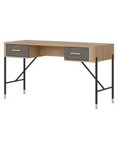 DANTE DT23 DĄB CREMONA T/SZARY MAT BIURKO KPL