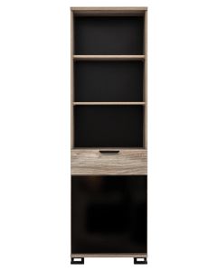 G-TE GT08 DĄB/ CZARNY POŁ/DĄB REGAŁ L/P KPL