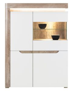 IRMA IM-5 dąb/ biały połysk KREDENS kpl.