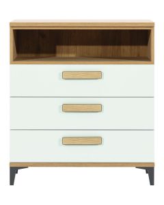 KUBO KB01  DĄB NAGANO/BIAŁY KOMODA KPL
