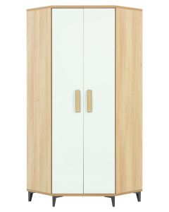 KUBO KB06  DĄB NAGANO/BIAŁY SZAFA NAROŻNA KPL