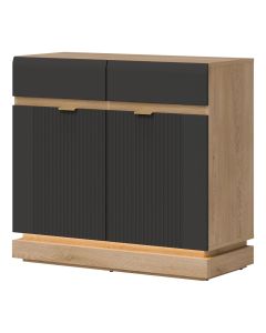 MILTON ML02 DĄB CREM TORRO ANTRACYT KOMODA KPL