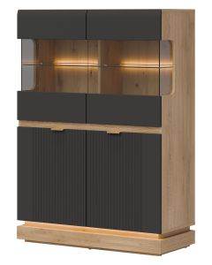 MILTON ML04 DĄB CREM TORRO ANTRACYT WITRYNA NISKA 