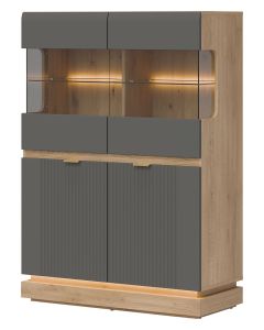 MILTON ML04 DĄB CREM TORRO SZARY WITRYNA NISKA KPL