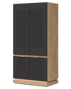 MILTON ML08 DĄB CREM TORRO ANTRACYT SZAFA 2D KPL