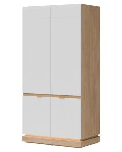 MILTON ML08 DĄB CREM TORRO BIAŁY SZAFA 2DKPL