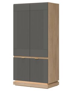 MILTON ML08 DĄB CREM TORRO SZARY SZAFA 2D KPL