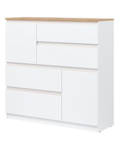 REMI RM06 BIAŁY/DĄB EVOKE KOMODA KPL