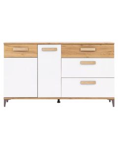 SNOBI SB04 DĄB CRAFT ZŁ/BIEL ALP KOMODA KPL