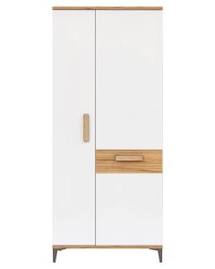 SNOBI SB11 DĄB CRAFT ZŁ/BIEL ALP SZAFA KPL