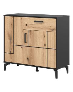 S-LINE SL02 DĄB E/CZARNY KOMODA KPL