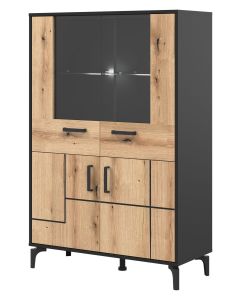 S-LINE SL04 DĄB E/CZARNY KREDENS KPL