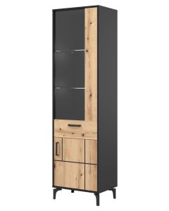 S-LINE SL06 DĄB E/CZARNY WITRYNA KPL