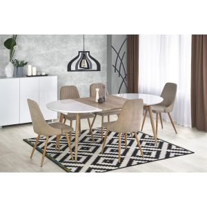 EDWARD stół rozkładany biały / dąb san remo (2p=1szt)