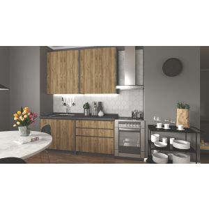 IDEA 180 kuchnia zestaw korpus: antracyt, fronty: dąb craft (8p=1kpl)