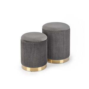 MONTY zestaw 2 puf, popielaty (1p=1kpl)