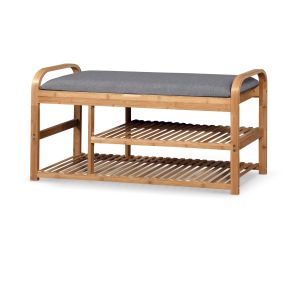 ST13 ławka / stojak na buty bambus - popielaty (1p=1szt)