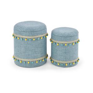 GRADO zestaw 2 puf, jasny niebieski (1p=1szt)