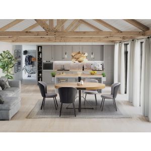 MERCY stół rozkładany, blat - dąb złoty, nogi - czarny (2p=1szt)