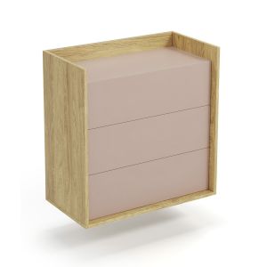 MOBIUS KOMODA 3S korpus: hikora naturalna, fronty - antyczny róż (1p=2szt)