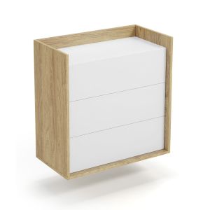 MOBIUS KOMODA 3S korpus: hikora naturalna, fronty - biel alpejska (1p=2szt)