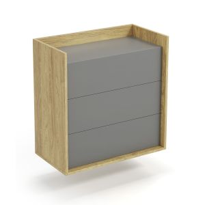 MOBIUS KOMODA 3S korpus: hikora naturalna, fronty - szary przykurzony (1p=2szt)