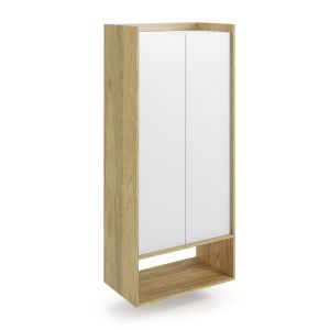 MOBIUS REGAŁ 2D korpus: hikora naturalna, fronty - biel alpejska (2p=1szt)