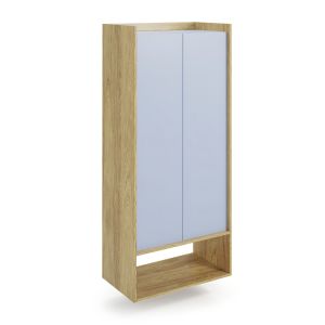 MOBIUS REGAŁ 2D korpus: hikora naturalna, fronty - niebieski horyzont (2p=1szt)