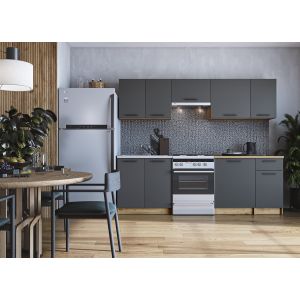 DARIA 240 kuchnia zestaw korpus: dąb craft, fronty: antracyt (10p=1kpl)