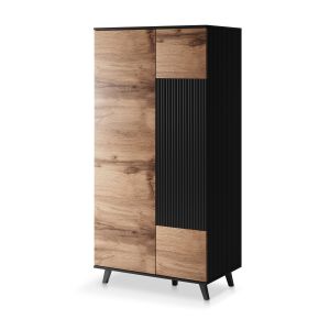 RANDOM S-1 szafa dąb wotan/czarny (3p=1szt)