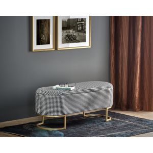 HARMONY ławka z funkcją pojemnika, czarny / biały / złoty (1p=1szt)