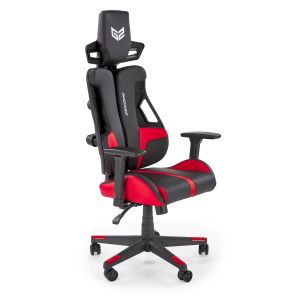 NITRO fotel gabinetowy eco skóra / tkanina, czarny / czerwony (1p=1szt)